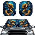thumbnail image 1 of Uorisanigo Butterfly Sunflower Car Sun Shade Heat-Resistant Sun Visor for Car Windshield Set of 2 Auto Sun Visor Protector Covers Block Uv Rays Universal Fit Van Car Sedans Vehicle SUV Truck, 1 of 7