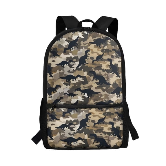 Uorisanigo Camo Dinosaur School Backpack Kids 17 inch Student School Bag for Preschool Elementary Kindergarten Casual Daypack with Adjustable Padded Straps