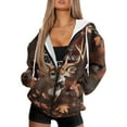 thumbnail image 1 of Uorisanigo Camo Hunting Deer American Flag Hoodie Oversized Sweatshirt Size 3XL Warm Drop Shoulder Womens Oversized Hoodies Loose Winter Clothing Outfits Long Sleeve Hoodies, 1 of 7