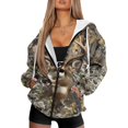 thumbnail image 1 of Uorisanigo Camo Hunting Deer Womens Oversized Hoodies Sweatshirts Slight Stretch Womens Loose Zipper Sweatshirt Comfortable Fashion Oversized Tops Clothes Size S, 1 of 7