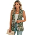 thumbnail image 1 of Uorisanigo Camo Leaf Print Women's Jacket Vest Sleeveless Size S Open Front Women's Suit Vest with Pockets Lightweight Blazer Vests Elegant, 1 of 7