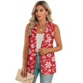 thumbnail image 1 of Uorisanigo Candy Cane Print Vests for Women Sleevless Open Front with Pockets Blazer Vest for Women Fashion V Neck Blazers Suit Vests Top Dressy Size M, 1 of 7