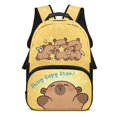 thumbnail image 1 of Uorisanigo Capybara Print Kids Children School Backpack 17 inch, Breathable Mesh Backpack with Side Water Bottle Pocket, Ideal for Nursery Preschool and Travel, 1 of 7