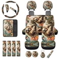 thumbnail image 1 of Uorisanigo Car Accessories Set Sloth Flower with Front and Back Seat Covers,Shift Knob Handbrake Covers,Seat Belt Pads,Steering Cover,Headrest,Middle Console Cover,Coasters,Key Chains,18pcs, 1 of 7