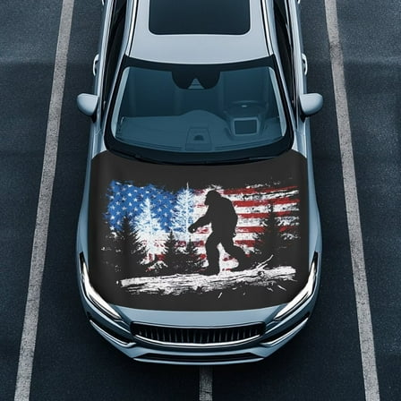 Uorisanigo Car Hood Cover Elastic Gorilla American Flag Car Hood Cover Protector Easy to Install Automotive Accessories Suitable for Cars All-Weather Protection