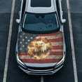 thumbnail image 1 of Uorisanigo Car Hood Cover Hood Cover Stretchable Polyester Universal Fit Car Bonnet All-Season Protection Fit for Cars Trucks SUVs (Fire Eagle American Flag), 1 of 7