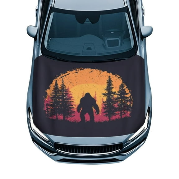 Uorisanigo Car Hood Cover Removable Sunset Gorilla Forest Vehicles Decorate Accessories Protector for Car Hood Suitable Most Automotive Sedans Trucks Cars, Hoods Wrap Blanket 39.37x59.05 in