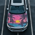 thumbnail image 1 of Uorisanigo Car Hood Cover Snowproof Universal Car Hood Cover Stretch Polyester Fabric Covers Removable Automotive Accessories Cars Decoration - Summer Palm Tree Dusk, 1 of 7