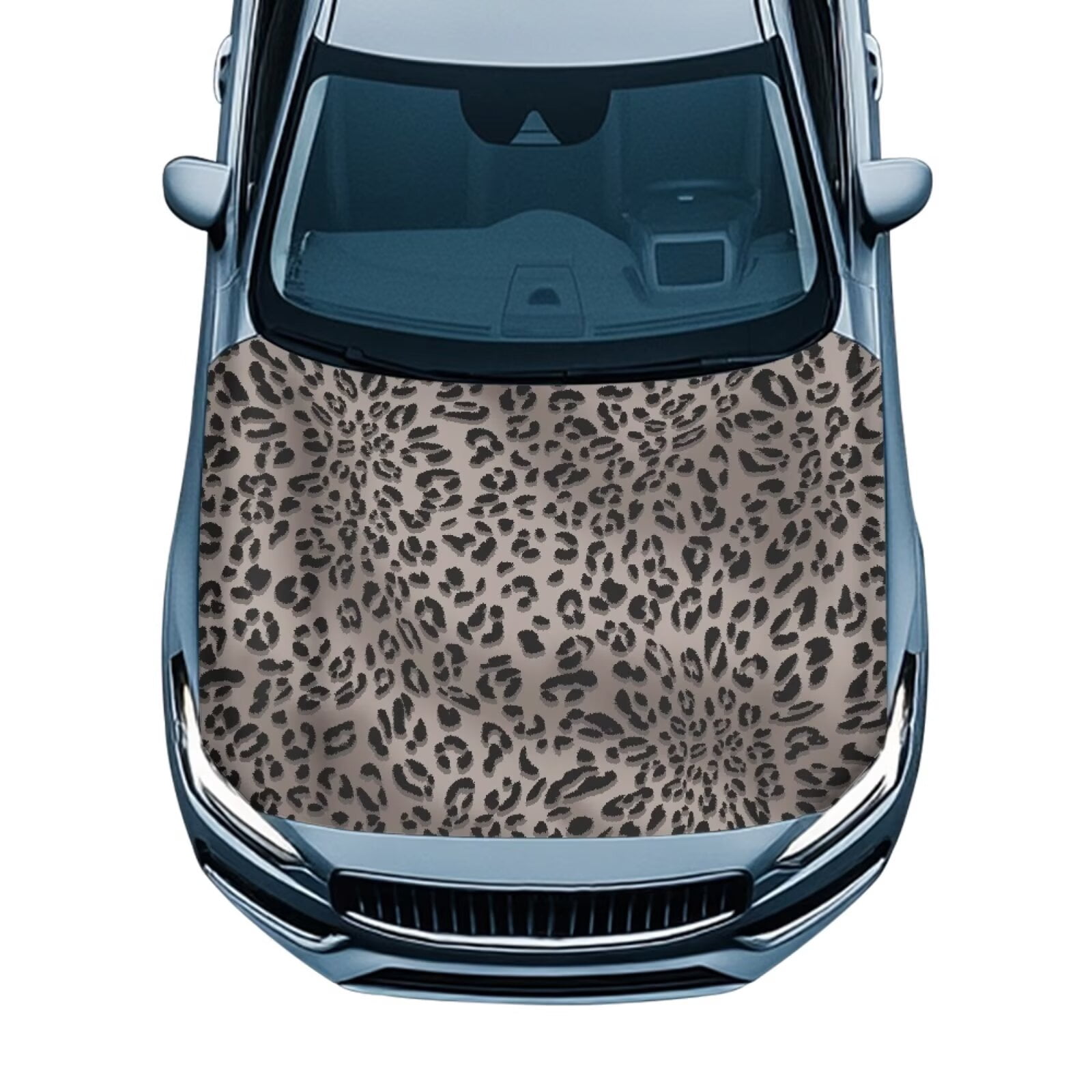 Uorisanigo Car Hood Cover, Snowproof Universal Car Hood Cover Universal Grey Cheetah Leopard Print Auto Decorative Accessories for Most Automotive Sedans Trucks Pickup Sports Cars