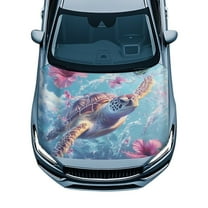 Uorisanigo Car Hood Cover Tear-Resistant Boho Turtle Hood Covers for Car Waterproof Automotive Accessories Suitable Most Automotive Sedans Trucks Pickup Sports Cars