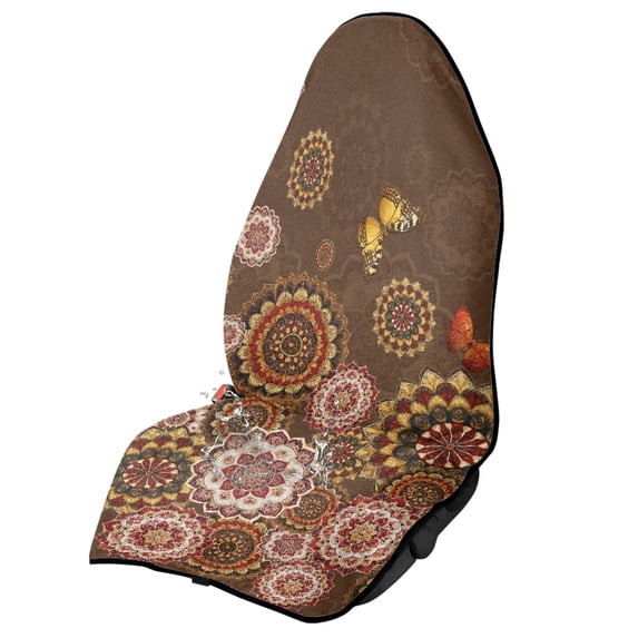 Uorisanigo Car Seat Cover Protector Universal for Auto Truck Van SUV Mandala Floral Butterfly Car Seat Towel Cover Anti-Slip Back Fabric Auto Accessories Protectors Decor