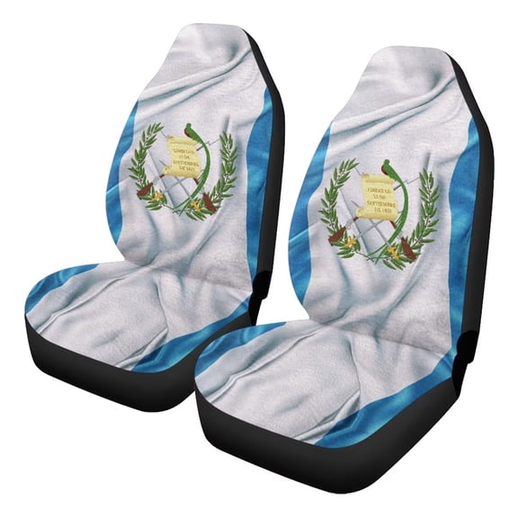Uorisanigo Car Seat Cover, Soft Fuzzy Fur Guatemala Logo Front Bucket Seat Covers, Easy-Install Summer & Winter, Universal Fit for SUV Truck Sedan Most Vehicles, Set of 2