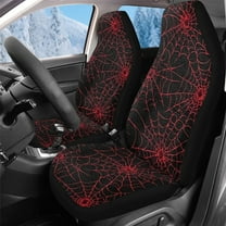 Uorisanigo Car Seat Covers 2 Pack Blanket Cloth Red Spider Web Print Front Set Washable Automotive Vehicle Seat Covers for Cars Interior, Universal Fits Most Car Truck Van and SUV