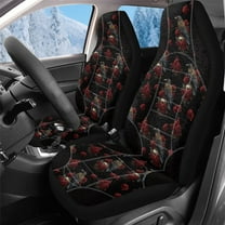 Uorisanigo Car Seat Covers for Front Red Rose Raven High Back Bucket Seat Cover for Women Men Automotive Interior Protection Accessories Fits Most Cars, SUVs, Trucks, and Vans