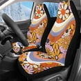 thumbnail image 1 of Uorisanigo Car Seat Covers Front Seats Only, 2-Pack Premium Retro 70s Flower Power Automotive Bucket Seat Covers Easy Installation Seats Cushion for Most Cars, Auto Interior Accessories, 1 of 7