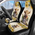 thumbnail image 1 of Uorisanigo Car Seat Covers Front Seats Only, 2-Piece Universal Seat Covers for Cars, Coral Velvet Fabric, Sunflower Highland Cow Automotive Seats Cover for Trucks SUV, 1 of 7