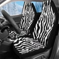 thumbnail image 1 of Uorisanigo Car Seat Covers Front Seats Only, Comfortable Plush 2-Pack Zebra Stripe Print Front Seat Covers, Universal Fit for Trucks Vans SUVs Sedans Automotive, 1 of 7