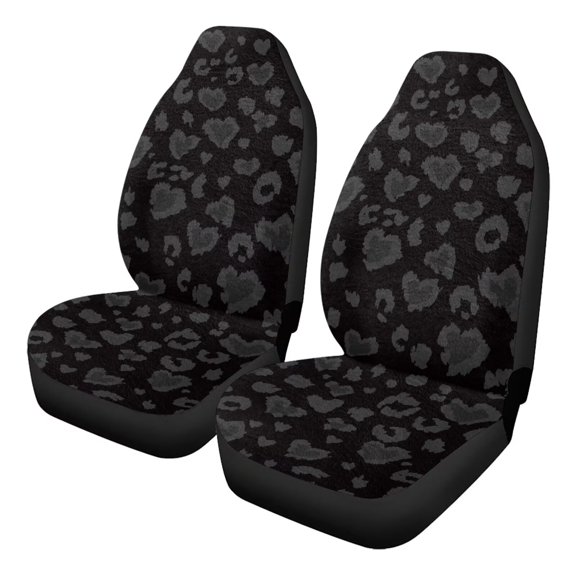 Uorisanigo Car Seat Covers Front Seats Only, Soft Plush Gray Heart Front Seat Covers, 2-Piece Coral Velvet Fabric, Universal Car Accessories for Trucks SUV