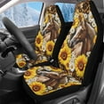 thumbnail image 1 of Uorisanigo Car Seat Covers Front Set 2 Packs, Plush Fluffy Sunflower Horse Seat Protectors, Universal Fit Interior Covers for Cars, Trucks, SUVs, Vans, Auto Accessories, 1 of 7