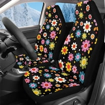 Uorisanigo Car Seat Covers, Set of 2 Car Seat Cover Front Seats Protectors, Colorful Daisy Print Automotive Seats Covers for Most Cars SUVs Sedans, Soft Full Wrapping Edge Cushion Cover