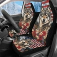 thumbnail image 1 of Uorisanigo Car Seat Covers Set of 2 Premium High Back Seat Cover Soft and Comfortable Floral Wolf USA Flag Auto Seats Covers Universal for SUVs Trucks Van Sedans, 1 of 7