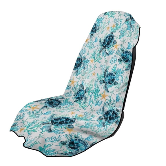 Uorisanigo Car Seat Towel Cover Coral Turtle Blue Athletic Running Towel Seat Universal Protector for Cars Truck Van SUV Easy to Clean Towel Cloth Fit Beach Swimming Outdoor Sports