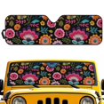 thumbnail image 1 of Uorisanigo Car Sun Shade Colorful Flowers Windshield Sunshade Heat Shield Sunshade for Jeep Wrangler JL JLU 2018-2025 & Jeep Gladiator(JT) 2020-2025 Sun Visor Mat Accessories for Interior, 1 of 7