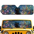 thumbnail image 1 of Uorisanigo Car Sun Shade UV Rays & Heat Protection Accessories for Jeep Wrangler, Foldable Floral Black Cat Windshield Shade for 1997-2017 Jeep Wrangler Rubicon Sahara TJ JK JKU 2/4 Doors, 1 of 7