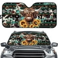 thumbnail image 1 of Uorisanigo Car Sun Shade Windshield Cover Blocks UV Rays Retro Aztec Geometric Highland Cow Sunflower Windshield Cover Sunshades for Car Truck SUV Sun Shield Car Accessiores Keeps Vehicle Cool, 1 of 7