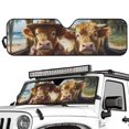 thumbnail image 1 of Uorisanigo Car Sun Shade Windshield Sunshade for Wrangler JK JKU TJ 1997-2018 Heat Shield Folding Sunshade Sun Visor Mat Protection for Car Interior(Hawaiian Highland Cow Print), 1 of 7