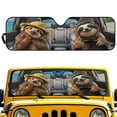 thumbnail image 1 of Uorisanigo Car Windshield Sun Shade Compatible with 2018-2023 Jeep Wrangler JL JLU Gladiator JT,Funny Sloth Driving Windshield Sunshade Front Window Sun Visor,Blocks Sunlight Heat UV Rays, 1 of 7