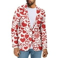 thumbnail image 1 of Uorisanigo Casual Sports Coat for Men Size 4XL One Button Casual Sport Coat Jacket Long Sleeve Jackets Blazer Mens Valentines Jacket Suit, Hearts Valentines, 1 of 6