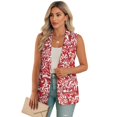 thumbnail image 1 of Uorisanigo Christmas Candy Print Waistcoat Vest Women V Neck with Pockets Women's Sleeveless Vest Jacket Open Front Vests Blazer Fashion Size 4XL, 1 of 7