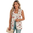 thumbnail image 1 of Uorisanigo Christmas Cute Santa Women's Sleeveless Vest Blazer with Pockets Waistcoat Vest for Women V Neck Blazer Vests Casual Outerwear Size S, 1 of 7