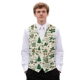 thumbnail image 1 of Uorisanigo Christmas Green Print Men's Vests Casual with Pockets Mens Vests Casual Dress Sleeveless Slim Fit Dress Waistcoats Fashion for Men Size S, 1 of 7