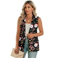 thumbnail image 1 of Uorisanigo Christmas HO Santa Waistcoat Vest Women with Pockets Open Front Sleeveless Womens Waistcoat Vest Size S Loose Vests Blazer Dressy, 1 of 7