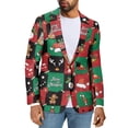 thumbnail image 1 of Uorisanigo Christmas Hat Print Mens Blazers Size L Lightweight Long Sleeve Mens Casual Dress Jackets Blazers One Button Comfortable Daily Blazer Notch Stylish, 1 of 6