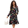 thumbnail image 1 of Uorisanigo Christmas Lights Casual Dress for Women Size S Long Sleeve Casual Midi Dress Ruffled Tiered Elegant Lightweight Fashion Clothing Christmas Dresses, 1 of 7