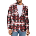 thumbnail image 1 of Uorisanigo Christmas Plaid Mens Blazers Soft One Button Mens Knit Blazer Jacket Casual Stretch Size 3XL Lightweight Sport Coat Jacket Fashion Knit for Men, 1 of 6