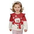 thumbnail image 1 of Uorisanigo Christmas Snowman Sweatshirt Size 2-3 Girls Baby Pullover Tops Ruffle Shoulder Sweater Shirts Crewneck Pullover Tops Sweatshirts Fall Winter Sweater, 1 of 7