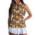 thumbnail image 1 of Uorisanigo Classic Flower Women's Golf Top Soft Breathable Athletic Workout Tops with Zipper Versatile Sleeveless Zipper Neck Pullover Size XL, 1 of 7