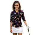 thumbnail image 1 of Uorisanigo Colorful Dog Paws Women's Golf Shirt Size 2XL Fashion 1/4 Zipper Women's 3/4 Sleeve Golf Top Versatile Casual Pullover Relaxed Comfortable Athletic Tops Workout Sports, 1 of 7