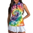 thumbnail image 1 of Uorisanigo Colorful Tie-Dye Women's Golf Top Casual Quarter Zip Women's Sleeveless Golf Tennis Shirts Quick Dry Comfortable Athletic Shirt for Tennis Hiking & Outdoor Sports, 1 of 7