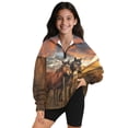 thumbnail image 1 of Uorisanigo Cool Horse Girls Half Zipper Sweatshirts Oversized Long Sleeve Pullover Top Casual Essentials Half Zipper Crop Tops for Teen Girl Fashion Fall Winter Clothing, 1 of 7