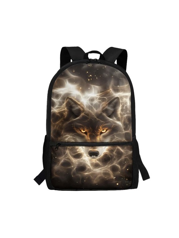 Cool Wolf Kids Backpack for School Bookbags Boys Girls, Large Capacity Casual Daypack Travel Rucksack for Nursery Preschool Elementary Student School Bag