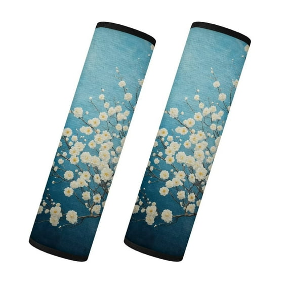 Uorisanigo Crushed Flowers Car Seat Belt Cover Thick Plush 2 Pack Soft Seat Belt Cover Facecloth Car Seat Belt Pads Cover Shoulder Strap Pads Suitable for Car Seat Belt, Backpack