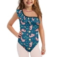 thumbnail image 1 of Uorisanigo Cute Axolotl Girls One Piece Swimsuits Ruffle Halter Bathing Suit Size 3-4 Quick Dry Polyester and Spandex Swimwear for Beach Pool, 1 of 7