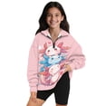 thumbnail image 1 of Uorisanigo Cute Axolotl Quarter Zip Pullover Sweatshirts for Girls, Oversized Long Sleeve Lapel Zipper Sweatshirt, Soft Workout Shirts Athletic Tops for Vacation Shopping Exercise Wear, 1 of 7