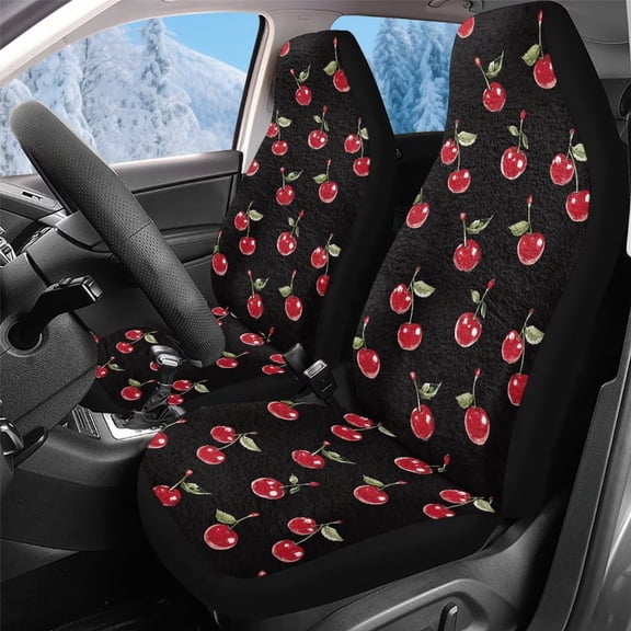 Uorisanigo Cute Cherry Car Seat Covers Front Seats Only Set of 2 High Back Bucket Seat Cover for Women Men Automotive Interior Protection Accessories, Automotive Decoration