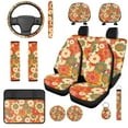 thumbnail image 1 of Uorisanigo Cute Daisy 14 Pieces Car Seat Covers Sets Steering Wheel Cover and Cars Headrest Cover Center Console Cover Car Seat Belt Cover Water Cup Pad Comfortable Universal Fit Cars,SUVs, 1 of 6